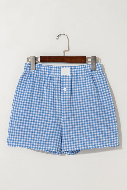 Red or Blue Vintage Gingham Print, boxer style shorts