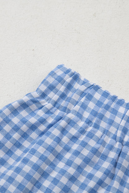 Red or Blue Vintage Gingham Print, boxer style shorts