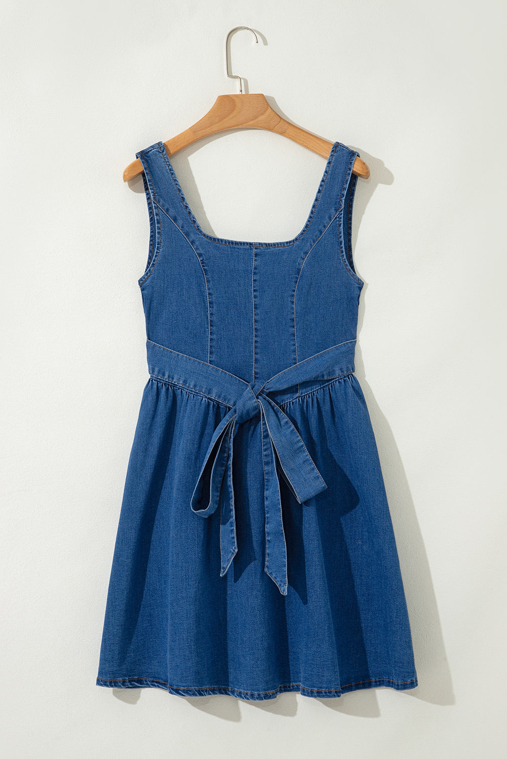 Denim Blue Bowknot A-line dress