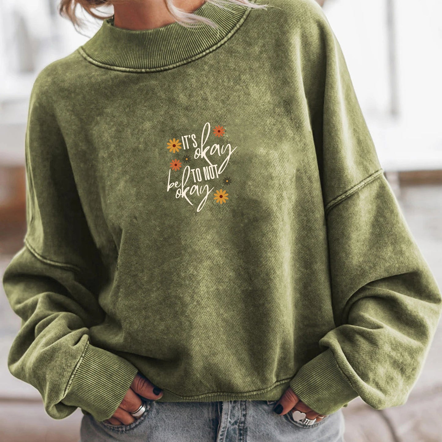 Vintage Olive green Sweatshirt